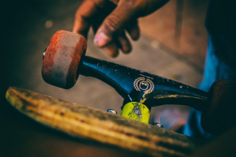 Longboard prepared for routine maintenance