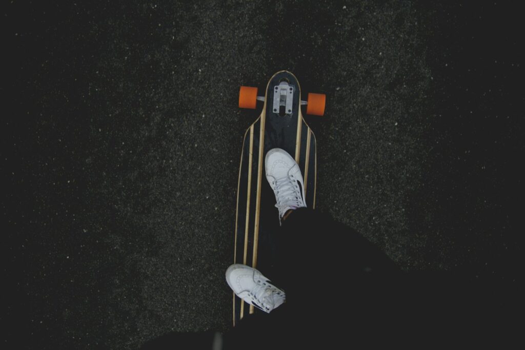 Skater popping a trick on the street